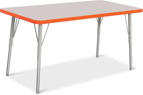 Vista 6 de Berries Mesa rectangular para actividades, altura A, Gris/Negro/Negro, 1
