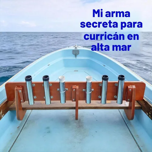 Vista 5 de Tube Wall Mounted Vertical Fishing Rod Rack for Boat/Yacht Plata 3 Varillas