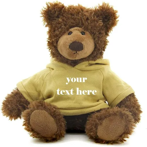 Vista 7 de Plushland Oso Frankie marrón de 12 pulgadas, regalo personalizado de animal de peluche, gran regalo para el día de la madre, día de San Valentín