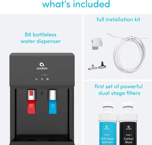 Vista 5 de Avalon B8BLK Dispensador de agua sin botellas y sin contacto de sobremesa - Filtros de agua de 2 etapas y kit de instalación incluido, certificado