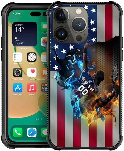 Vista 9 de DJSOK Funda personalizada con nombre de la bandera de Estados Unidos para Apple iPhone 14 Pro Max PLUS/13 12 11 Mini/Xs X Xr/7 8 Plus SE2 2020