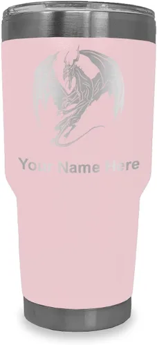 Vista 29 de LaserGram Vaso aislado al vacío de 20 onzas, dragón, grabado personalizado incluido (negro)