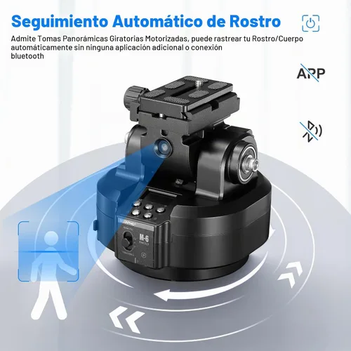 Vista 2 de Soonpho M6 Cabezal de Trípode Panorámico Giratorio Motorizado con Seguimiento Automático de Rostro, Cabezal de Inclinación Panorámica