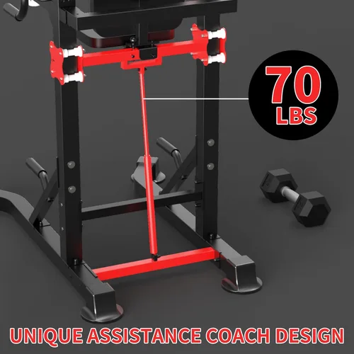 Vista 9 de KINGKANG Assistive Power Tower,Dip Station & Pull Up Bar for Home Gym Negro Gris