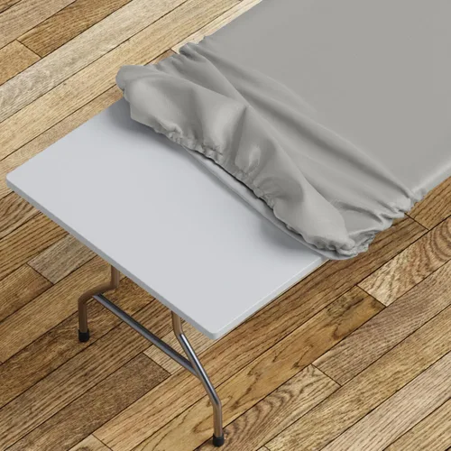 Vista 29 de Sorfey Mantel ajustado con elástico, vinilo con parte trasera de franela, se adapta a mesa de 24 x 48 pulgadas, rectangular, a prueba de agua, fácil