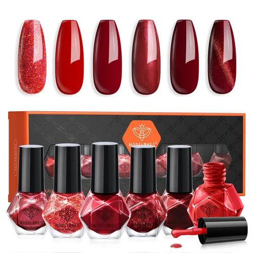 Vista 9 de modelones Esmalte de uñas, capa base 3 en uno, 0.5 onzas líquidas, fortalecedor de uñas transparente, secado rápido, larga duración, brillo