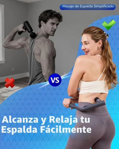 Vista 2 de Pistola de masaje desmontable 3 en 1 para tejido profundo con mango largo