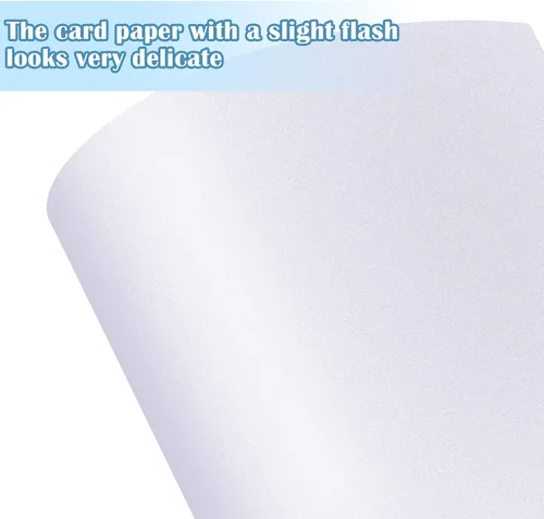 Vista 3 de 100 hojas de cartulina blanca con purpurina de 12 x 12 pulgadas, cartulina brillante, papel metálico brillante en cubierta de 92 libras para álbumes