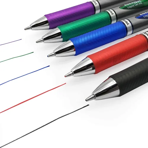 Vista 4 de Energel BL80 - Bolígrafo retráctil de gel líquido de 1.0 mm - Violeta - Paquete de 5