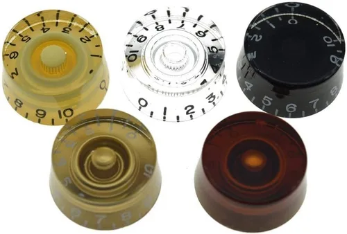 Vista 4 de Dopro 2 piezas EE.UU. (Imperial) LP Manetas de velocidad de guitarra 24 ranuras finas Control para EE.UU. Les Paul/CTS Pots Ámbar