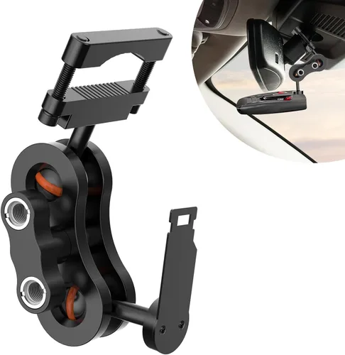 Vista 7 de SDSACZMU Soporte para detector de radar, soporte de radar de varilla de espejo retrovisor de aluminio, para Cobra iRadar ESD SPX RAD 480i 450 380