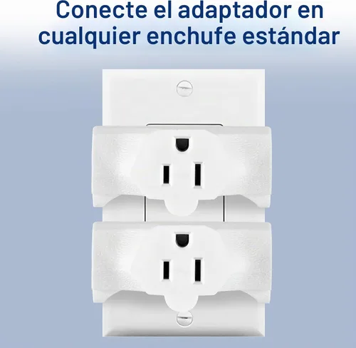 Vista 4 de Adaptador de pared de 3 tomacorrientes en forma de T, extensor de enchufe de 3 clavijas con conexión a tierra, 125 V 1875 W, enchufe de pared