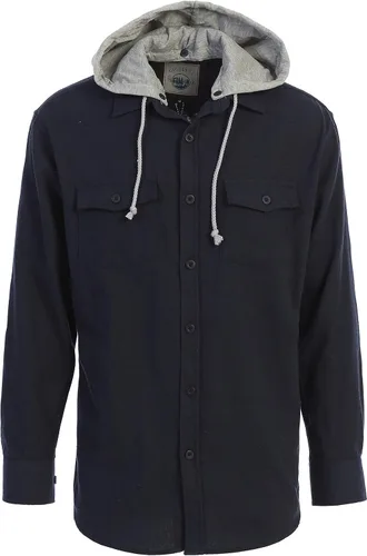 Vista 29 de Gioberti Camisa de franela a cuadros de algodón 100% para hombre con capucha extraíble y botones 100 – negro/azul real/gris.