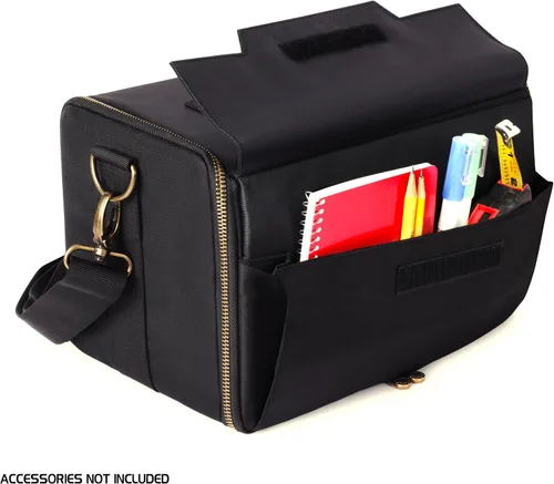 Vista 7 de ENHANCE Cartera miniatura de base ancha – Estuche compacto de almacenamiento y transporte para miniaturas DnD con correa, 3 bandejas de espuma