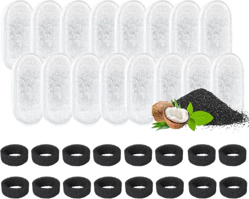 Vista 8 de Filtros de fuente de agua para gatos, paquete de 16 filtros de fuente para gatos, filtros de repuesto para fuente de agua de acero inoxidable