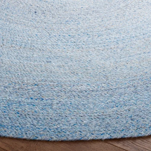 Vista 3 de SAFAVIEH Cape Cod Collection CAP224M - Alfombra redonda de 3 pies, hecha a mano, trenzada, color azul