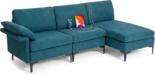 Vista 16 de Giantex Juego de 2 sofás individuales, silla decorativa, con cómodo cojín de 5 pulgadas, reposabrazos con cremallera, patas de acero, sillón de sala