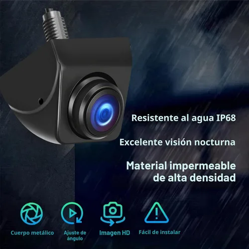 Vista 4 de Cámara HD de visión trasera delantera y trasera para automóvil, rotación de 360°, gran ángulo de visión, IP68K, impermeable, universal, marcha