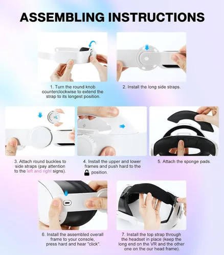 Vista 7 de MoKo Head Strap for Meta Quest 3, Accessories Compatible with Oculus Quest 3 with Adjustable Elite Strap Replacement for Enhanced Comfort Support