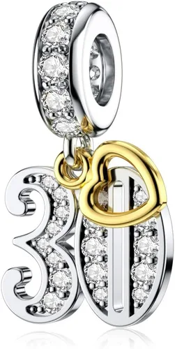 Vista 13 de JIAYIQI Collar de pulseras con dije de cumpleaños, plata de ley 925, cuentas para mujer