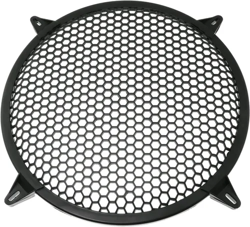Vista 3 de RLECS Cubierta de malla de plástico SubWoofer de 12 pulgadas con 4 abrazaderas de parrilla y 4 tornillos, accesorios de video negros