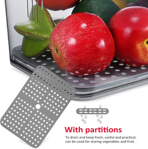 Vista 4 de Hemoton Contenedor de alimentos frescos con temporizador, caja de almacenamiento de alimentos transparente para frutas y panes, organizador de gran