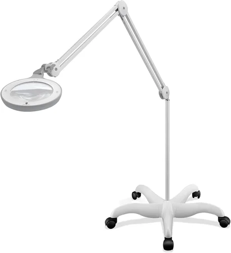 Vista 2 de Omega 5 - Lámpara de aumento LED de alta calidad con lentes de vidrio intercambiables, brazo ajustable e interruptor de atenuación