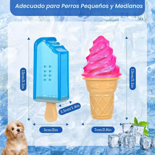 Vista 2 de Pawaboo Juguetes masticables refrescantes para perros, paquete de 2 juguetes congelables para dentición de mascotas para cachorros para enfriar