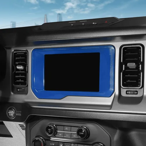 Vista 7 de RAZPOY Cubierta de panel de navegación de consola central compatible con Ford Bronco 2021-2023, azul (solo para pantalla pequeña)