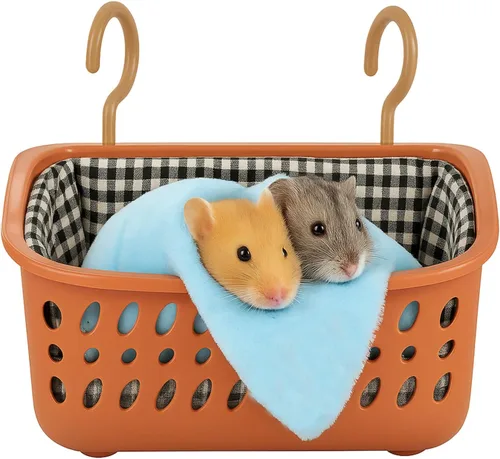 Vista 11 de JWShang Hamaca para Ratas para Jaula, Cesta Colgante a Prueba de Masticación con Ganchos Resistentes, Accesorios para Jaula de Mascotas, Hamaca
