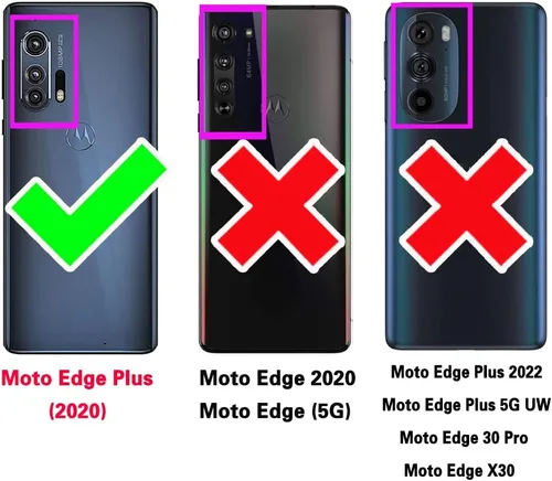 Vista 2 de Asuwish Funda compatible con Moto Edge Plus 2020 y protector de pantalla de vidrio templado, soporte para tarjetas de crédito, accesorios celulares