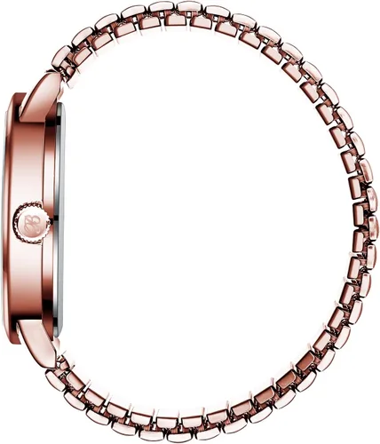Vista 6 de Blekon Reloj de enfermera original, correa elástica plateada, esfera de fácil lectura, segunda mano, reloj resistente al agua (oro rosa)