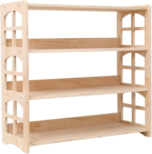 Vista 9 de Montessori Estantería de juguetes para niños, organizador de almacenamiento para juguetes, estantes de libros para habitación de niños, resistente