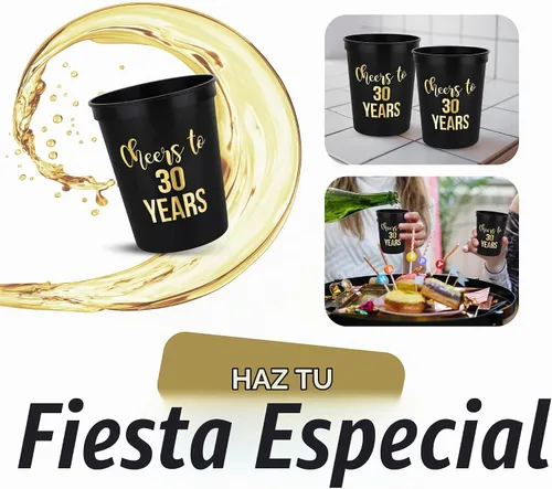Vista 5 de Saludos a los 30 años – Paquete de 12 tazas de cumpleaños de 30 Saludos a 30