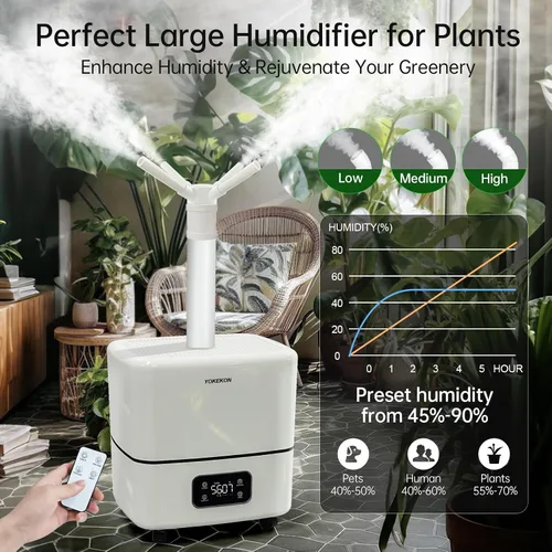 Vista 4 de Humidificador YOKEKON para Habitación Grande 30L/7.93Gal, Humidificador Comercial para Toda la Casa de 5000 pies cuadrados, Humidificador de Relleno