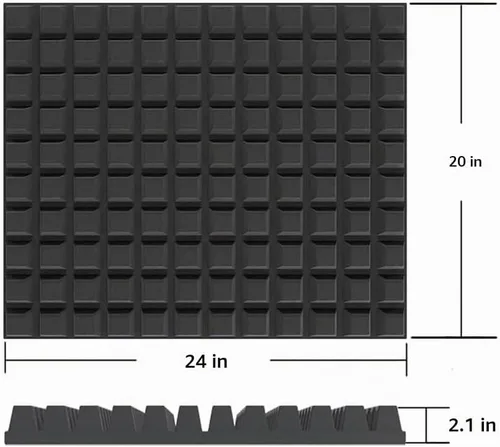 Vista 5 de Almohadilla amortiguadora para control de sonido de bombo Amortiguador de patadas 20 x 24 x 2.1 pulgadas Espuma acústica