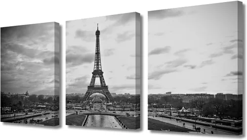 Vista 38 de TUMOVO Cuadros de la ciudad de Nueva York, arte de pared en blanco y negro, 3 paneles, rascacielos del centro de América, impresiones artísticas