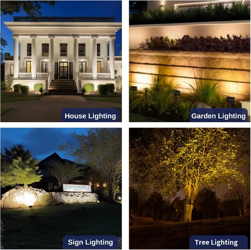 Vista 5 de Gardenreet Luz de Inundación de Latón Sólido - Iluminación de Lavado de Pared LED de Bajo Voltaje para Paisaje 12V, Impermeable IP65 para Exterior