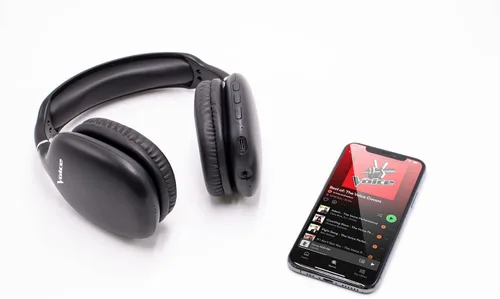 Vista 3 de The Voice Hollywood - Auriculares inalámbricos con Bluetooth y micrófono integrado, sonido HD Ultra Max, diadema ajustable con copas sobre