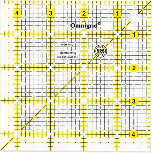 Vista 4 de Omnigrid Paquete económico de regla de acolchado cuadrada (2-1/2", 4-1/2", 6-1/2", 9-1/2")