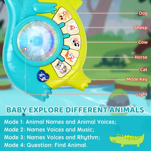 Vista 2 de Marstone Juguetes para Niños Pequeños de 1 Año de Edad Regalo para Niño: Juguetes Musicales para Bebé Niña de 12-18 Meses, Piano Guitarra Educativo