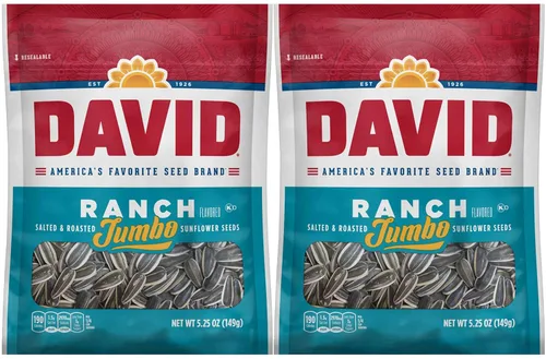 Vista 11 de DAVID Seeds Semillas de girasol jumbo saladas y tostadas con sabor a tocino a macarrones con queso, aperitivo apto para dieta cetogénica, bolsas