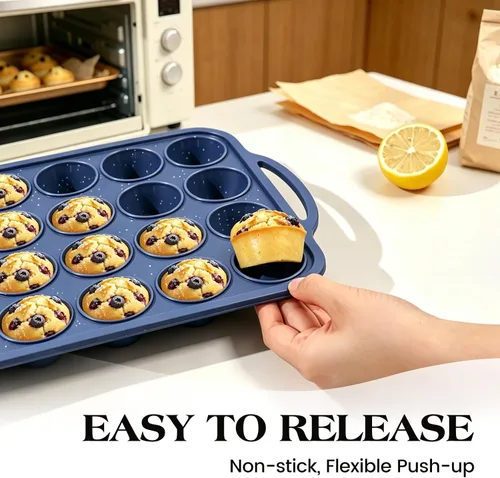 Vista 5 de Vinino Juego de moldes de silicona para muffins de 3 piezas con marco