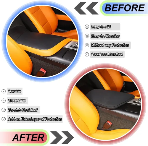 Vista 2 de Funda de consola central para Chevrolet Corvette C7 2014-2019, accesorios para tapas de reposabrazos, funda para reposabrazos de automóvil