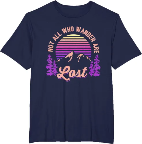 Vista 44 de Not All Who Wander Are Lost Vintage Mountains - Camiseta de senderismo, Negro, S