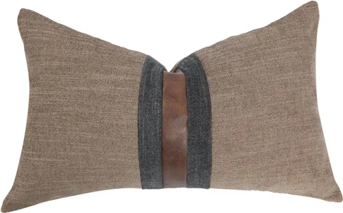 Vista 15 de Fundas de almohada decorativas de granja para exteriores para sofá, cama, funda de almohada de piel sintética marrón, funda de almohada de Beige