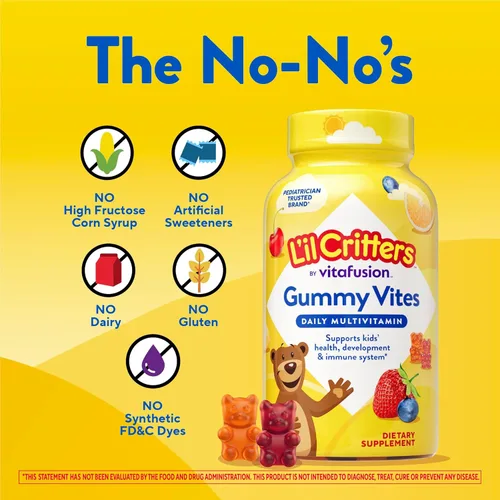 Vista 8 de L'il Critters Gummy Vites Multivitaminas Diarias para Niños Sabores de Frutas Surtidos para Edades 2+ Niños Pequeños y Niños, Vitamina Gomosa