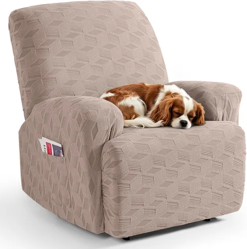 Vista 55 de TAOCOCO Funda para Reclinable de 3 Piezas, Fundas para Silla Reclinable, Funda Elástica de Jacquard para Silla Reclinable, Protector de Muebles