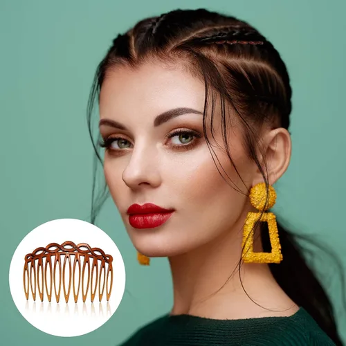 Vista 7 de WILLBOND 16 piezas de accesorios para peine de pelo para mujer, peines laterales franceses, clips decorativos de plástico para mujeres, velo de boda