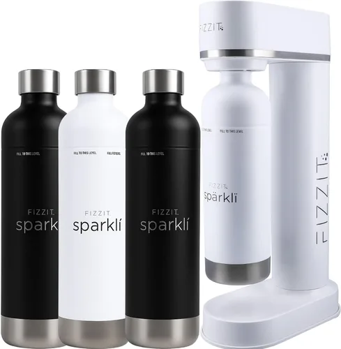 Vista 16 de Fizzit Spärklï Máquina de Agua Carbonatada con Botella de Acero Inoxidable Incluida, Apto para Lavavajillas